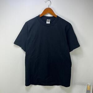 Vintage Blank Black Single Stitch Shirt Large Fruit Loom